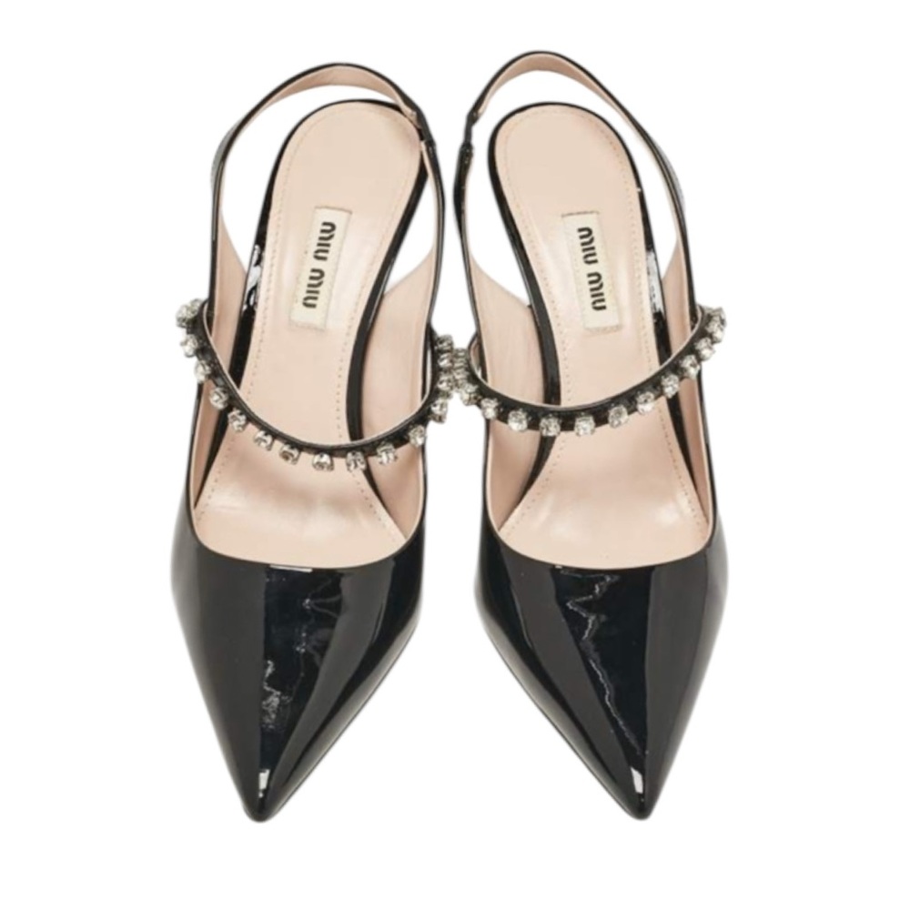 NEW! Miu Miu «Camoscio» Crystal slingback heels✨ - Picture 4 of 7